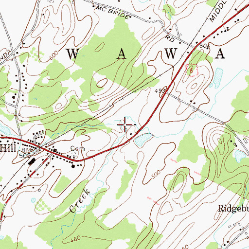 Topographic Map of Joe Creek, NY