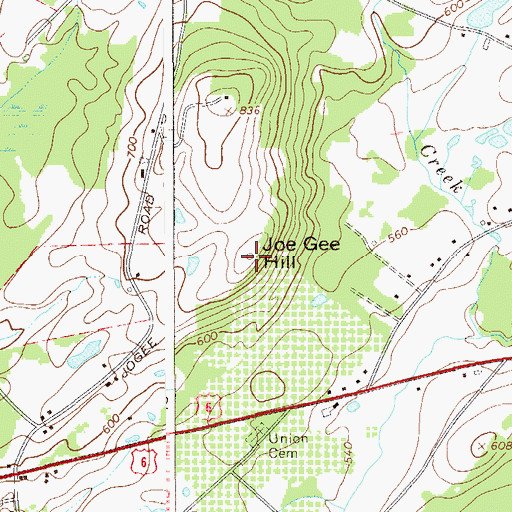 Topographic Map of Joe Gee Hill, NY