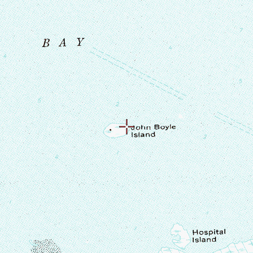 Topographic Map of John Boyle Island, NY