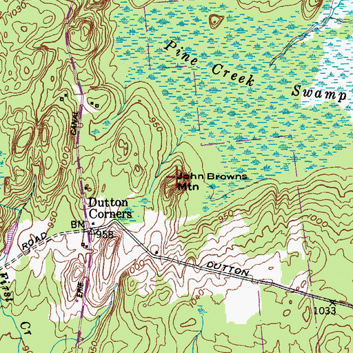 Topographic Map of John Browns Mountain, NY