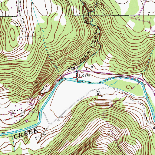 Topographic Map of John Chase Brook, NY