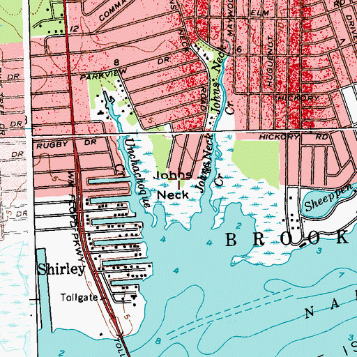 Topographic Map of Johns Neck, NY