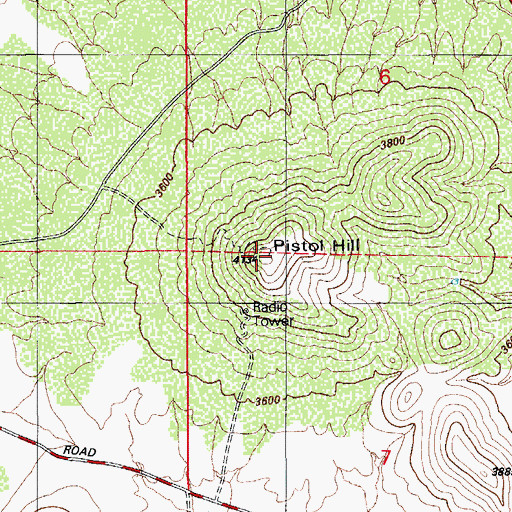 Topographic Map of Pisto Hill, AZ