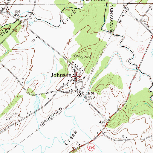 Topographic Map of Johnson, NY