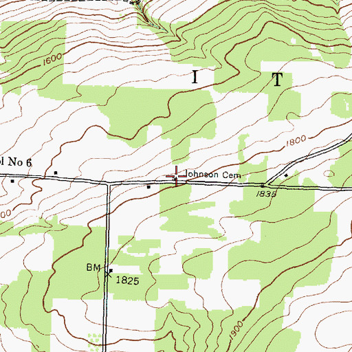 Topographic Map of Johnson Cemetery, NY