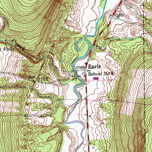 Topographic Map of Johnson Creek, NY