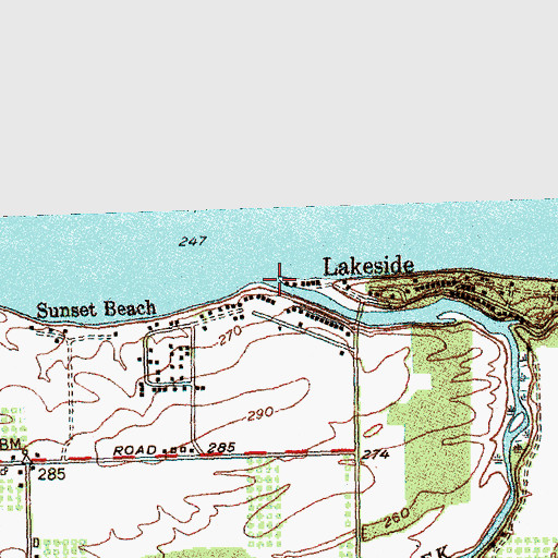Topographic Map of Johnson Creek, NY