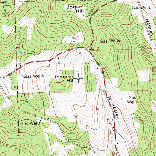 Topographic Map of Johnson Hill, NY