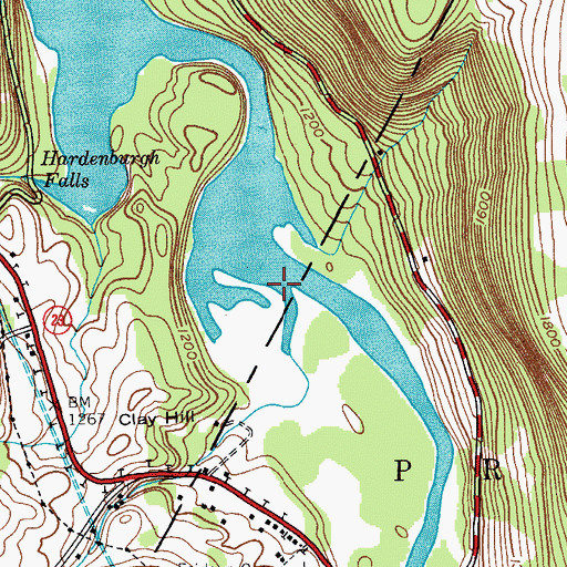 Topographic Map of Johnson Hollow Brook, NY