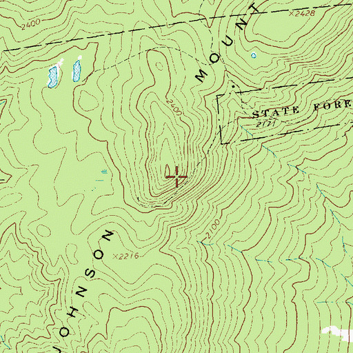 Topographic Map of Johnson Mountain, NY