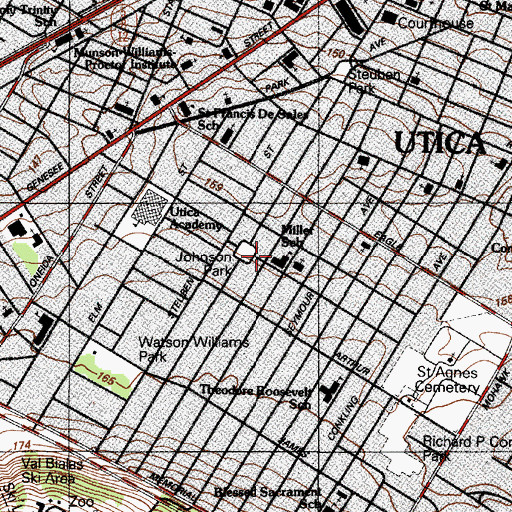 Topographic Map of Johnson Park, NY