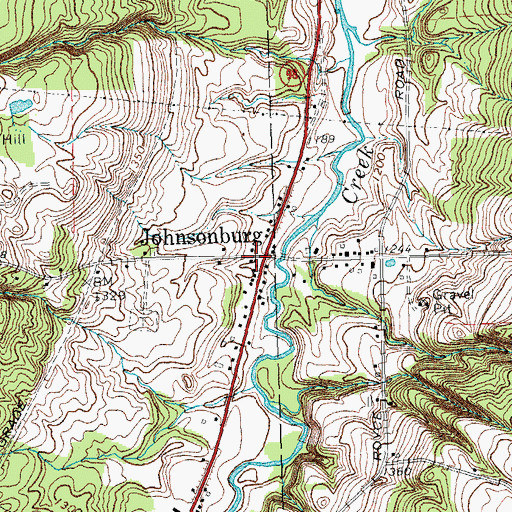 Topographic Map of Johnsonburg, NY