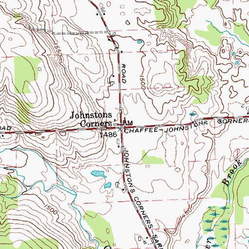 Topographic Map of Johnstons Corners, NY