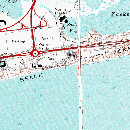 Topographic Map of Jones Beach, NY