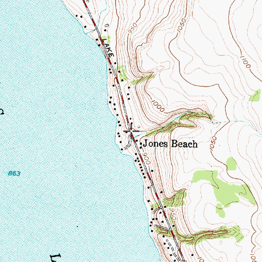 Topographic Map of Jones Beach, NY