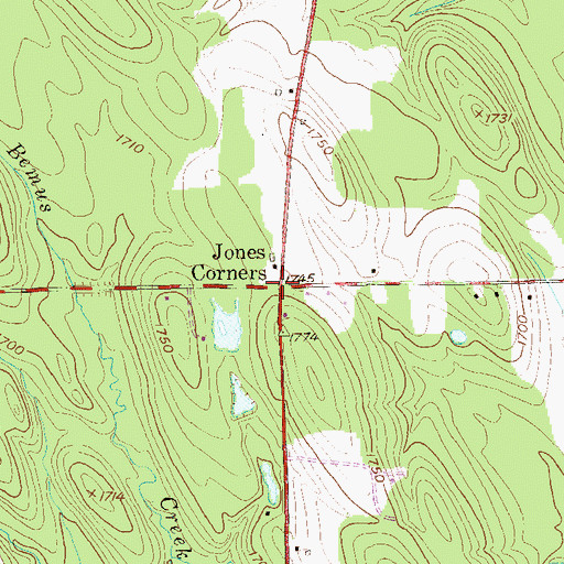 Topographic Map of Jones Corners, NY