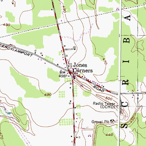 Topographic Map of Jones Corners, NY