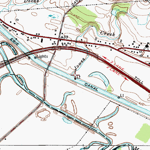 Topographic Map of Jones Creek, NY
