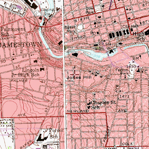 Topographic Map of Jones Hill, NY