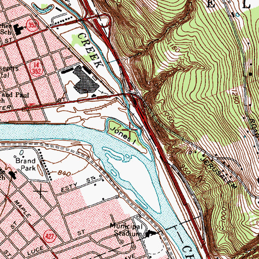 Topographic Map of Jones Island, NY