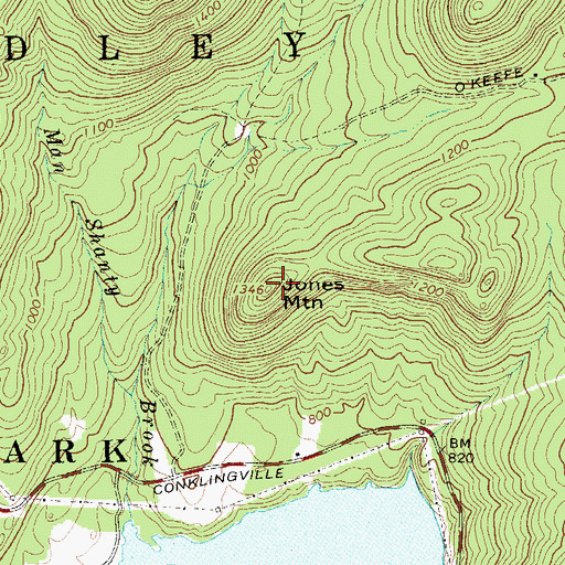 Topographic Map of Jones Mountain, NY