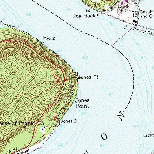 Topographic Map of Jones Point, NY