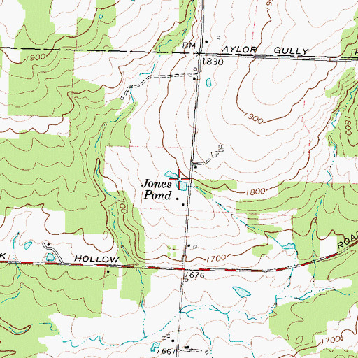 Topographic Map of Jones Pond, NY