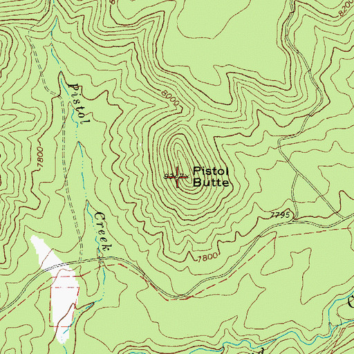Topographic Map of Pistol Butte, AZ