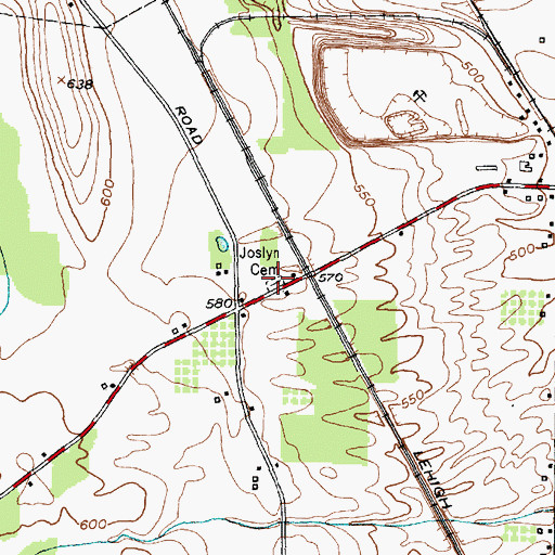 Topographic Map of Joslyn Cemetery, NY