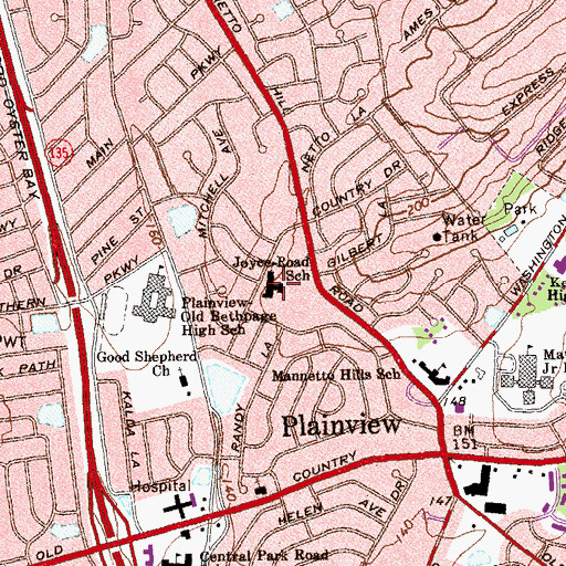 Topographic Map of Joyce-Road School, NY