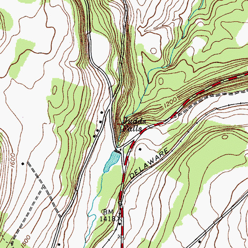 Topographic Map of Judds Falls, NY