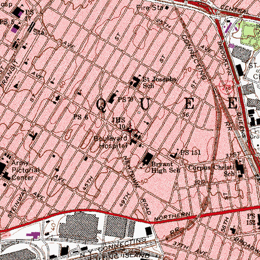 Topographic Map of Intermediate School 10, NY