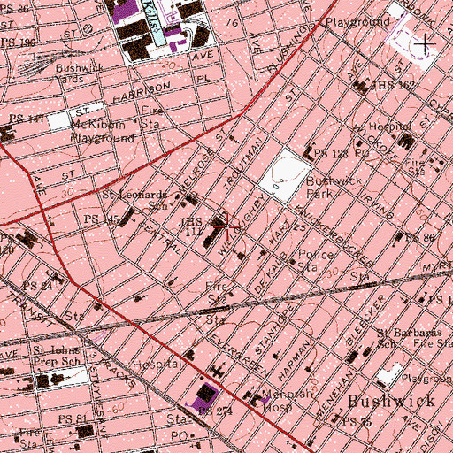 Topographic Map of Intermediate School 347, NY