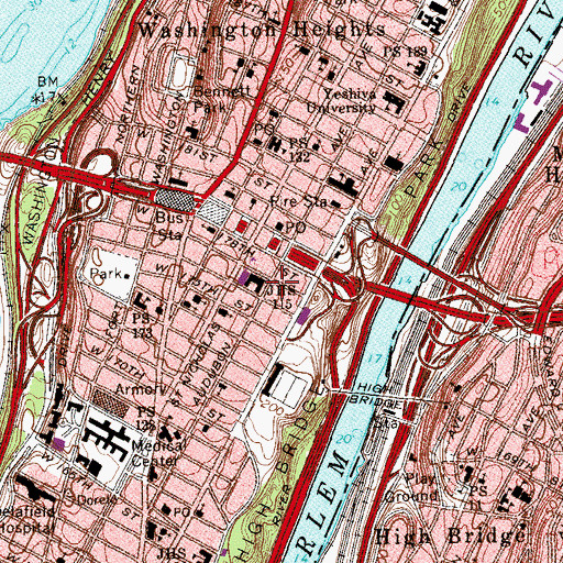 Topographic Map of Public School 115, NY