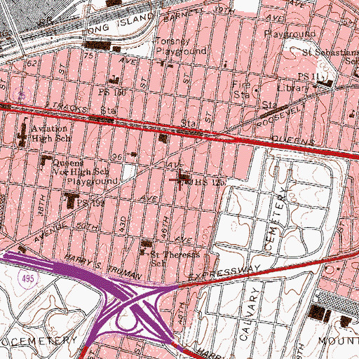 Topographic Map of Intermediate School 125, NY