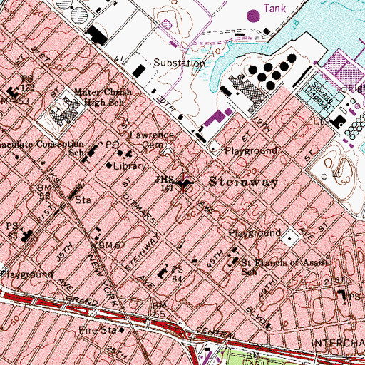 Topographic Map of Intermediate School 141, NY