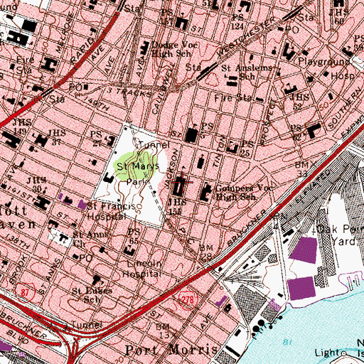 Topographic Map of Foreign Language Academy of Global Studies, NY