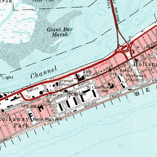 Topographic Map of Middle School 180, NY