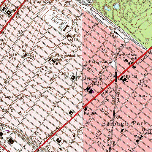 Topographic Map of Intermediate School 220, NY