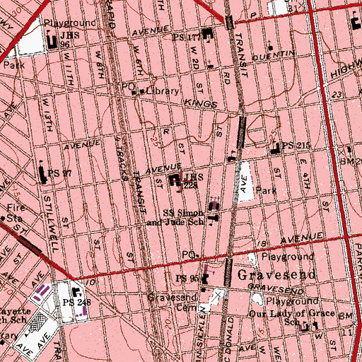 Topographic Map of Intermediate School 228, NY