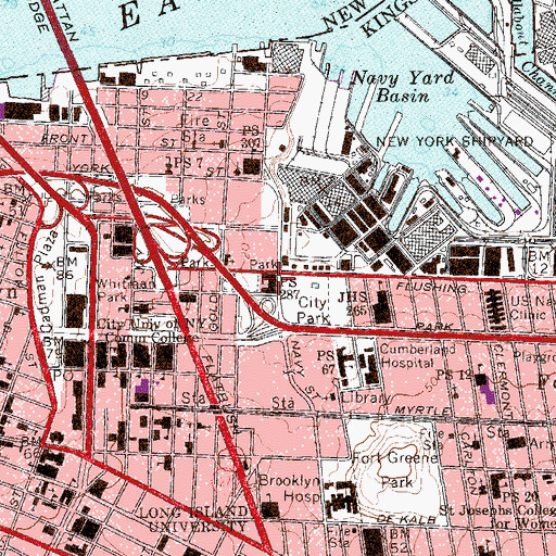 Topographic Map of Intermediate/High School 265, NY