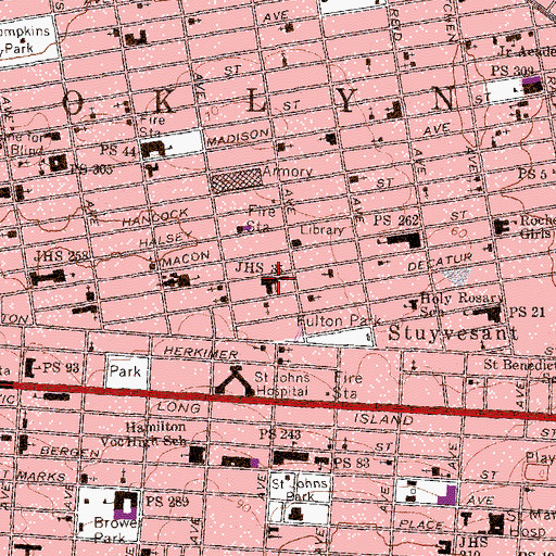 Topographic Map of Junior High School 35, NY