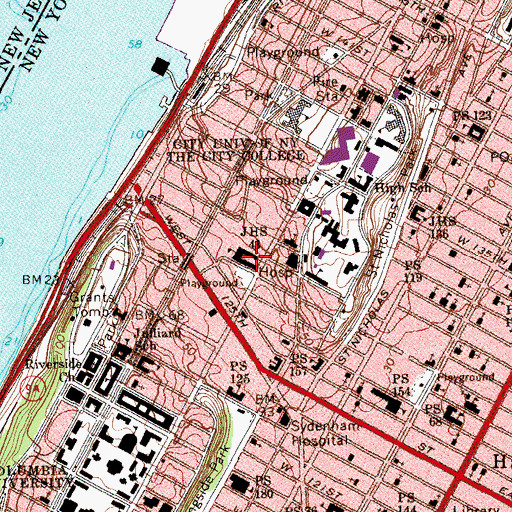 Topographic Map of Junior High School 43 (historical), NY