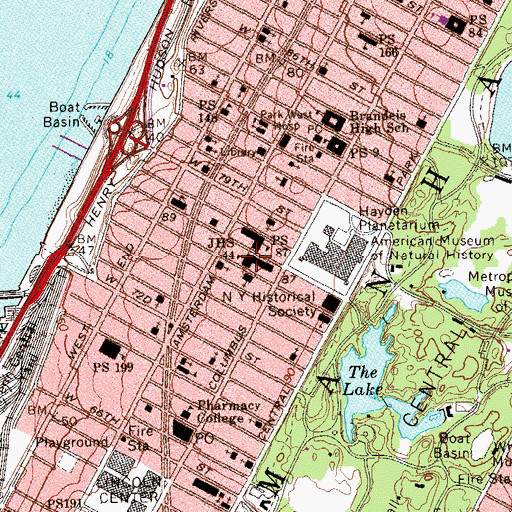 Topographic Map of Middle School 44, NY