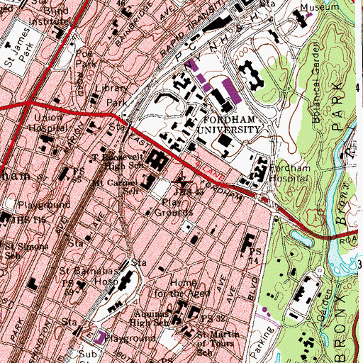 Topographic Map of Middle School 45, NY