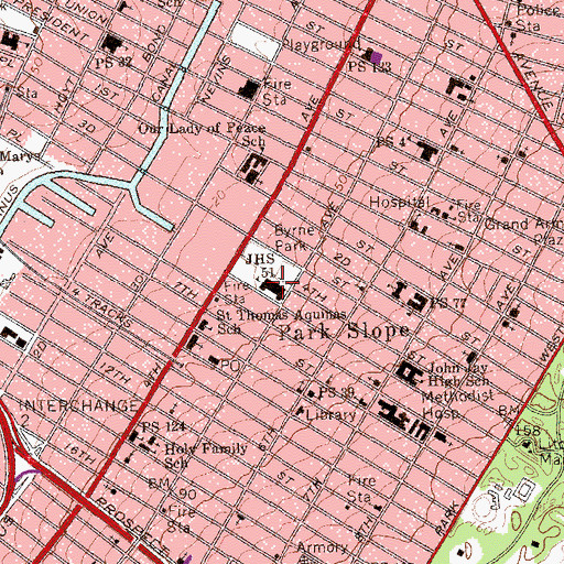 Topographic Map of Middle School 51, NY