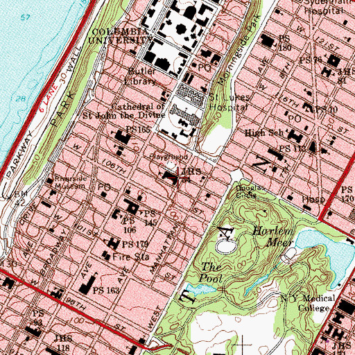 Topographic Map of Middle School 54, NY