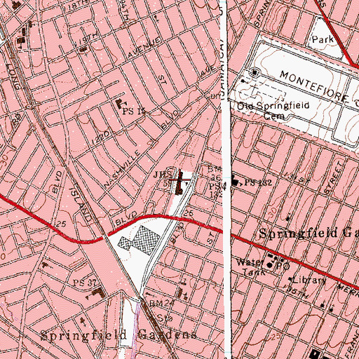 Topographic Map of Intermediate School 59, NY