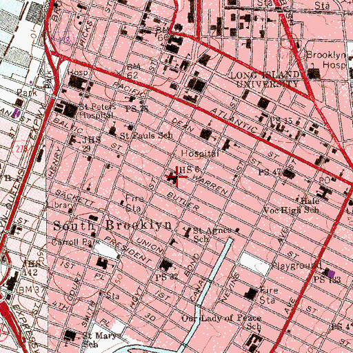 Topographic Map of Junior High School 6, NY