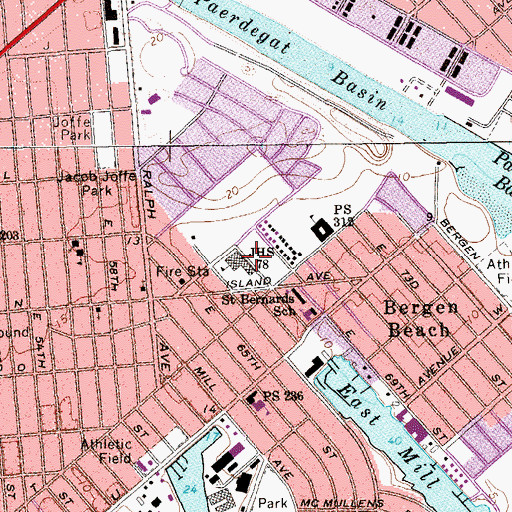 Topographic Map of Intermediate School 78, NY